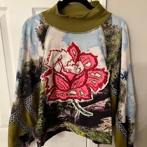 Free people embroidered floral top sz large
